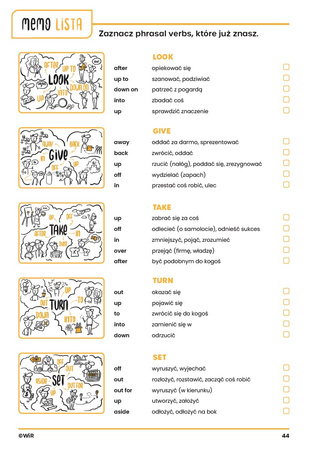 Język angielski Phrasal Verbs w obrazkach Ćwiczenia dla uczniów szkół średnich