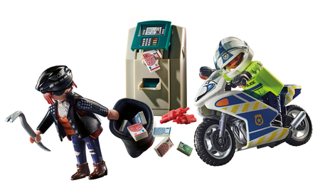 Playmobil Policyjny motor Pościg za przestępcą 70572