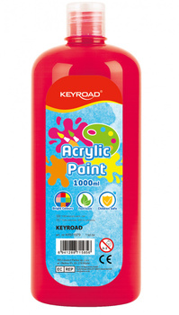 Farba akrylowa KEYROAD butelka 1000ml czerwona