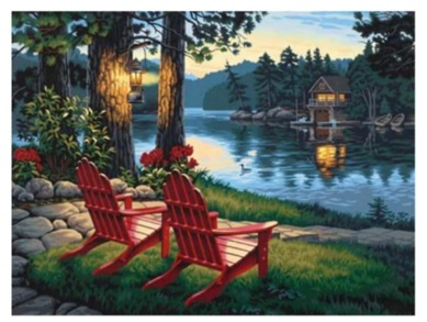 Diamentowa Mozaika Ławeczka nad jeziorem NO-1007110