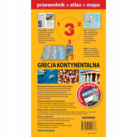 Grecja kontynentalna 3w1 przewodnik + atlas + mapa