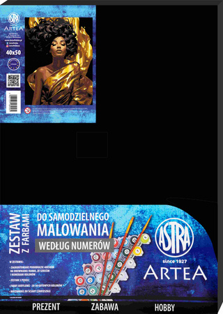 Malowanie po numerach na czarnym płótnie Astra Artea Królowa w złocie