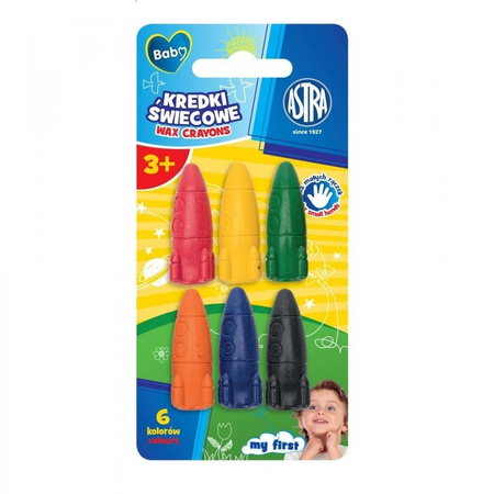 Kredki świecowe Astra Baby rakiety 6 kolorów
