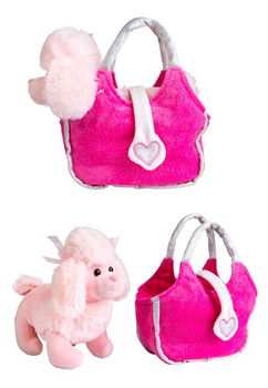 Pluszowy Pies pudel różowy w torebce