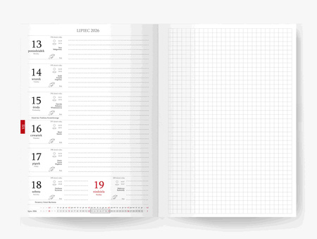 Kalendarz 2026 18 m-cy. Hip hop B5 tygodniowy szary