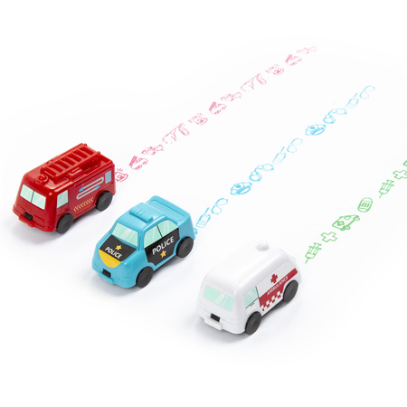 Stempelki pojazdy alarmowe Kidea 3 sztuki