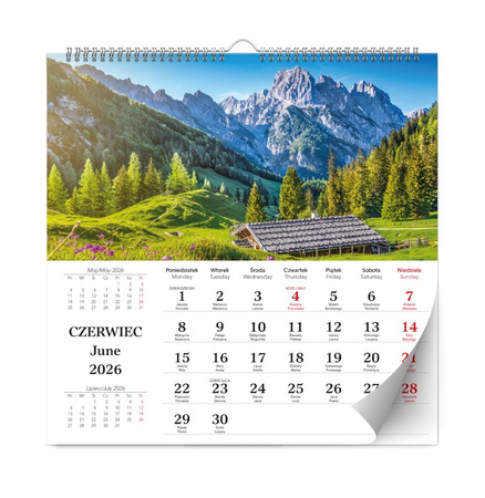Kalendarz 2026 Krajobrazy ścienny lux