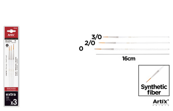 Zestaw Pędzli syntetycznych długich 3 sztuki
