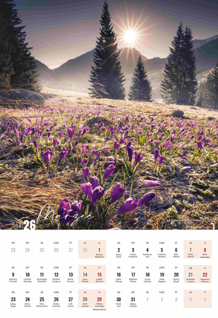 Kalendarz 2026 Tatry wieloplanszowy