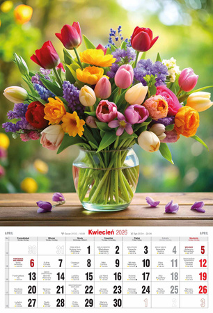 Kalendarz 2026 A3 Bukiety A3-1