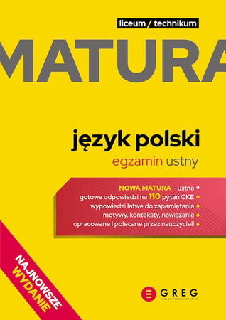 Język polski. Matura. Egzamin ustny. Repetytorium maturalne wyd. 2023
