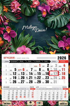 Kalendarz 2026 trójdzielny jednodzielny Glamour KTJ1  V39