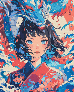 Malowanie po numerach BRUSHME 40x50 cm Dziewczyna która stała się smokiem