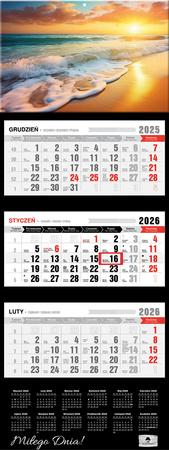 Kalendarz 2026 trójdzielny premium Ocean KT2–V.70