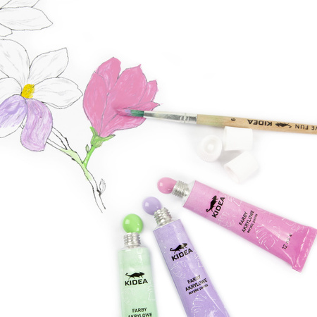 Farby akrylowe pastelowe Kidea 12 kolorów 12 ml