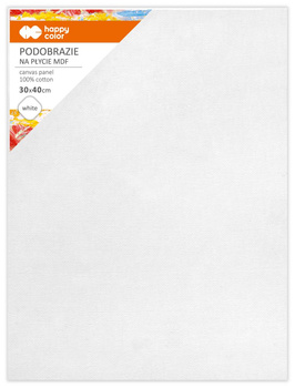 Podobrazie bawełniane białe 30x40 impregnowane MDF Happy Color