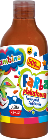 Farba plakatowa 500ml BAMBINO w butelce brązowa