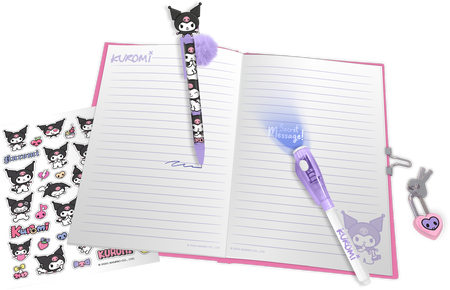 Zestaw 3w1 pamiętnik długopisy naklejki Kuromi KU00023