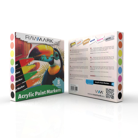 Markery akrylowe RAWMARK 12 kolorów