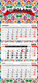 Kalendarz 2026 trójdzielny Folk KT1–V.80