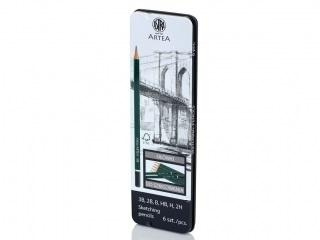 Ołówek Astra do szkicowania w metalowym pudełku 6 sztuk