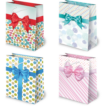 Torebki ozdobne T4-42 Kokardy Cukierkowe 10 sztuk