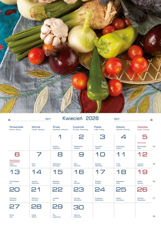 Kalendarz 2026 Domowy Kuchenne klimaty