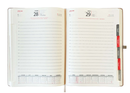 Kalendarz 2026 A4 Metalic elegance dzienny V1 niebieski K-A4DL