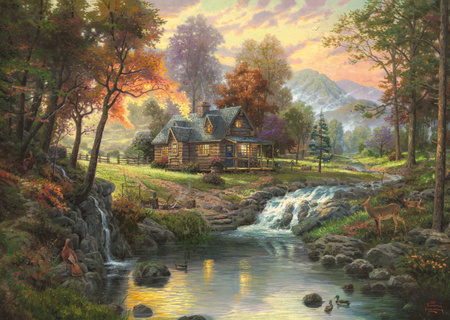 Puzzle 1000 PQ T. Kinkade Górskie zacisze 103424