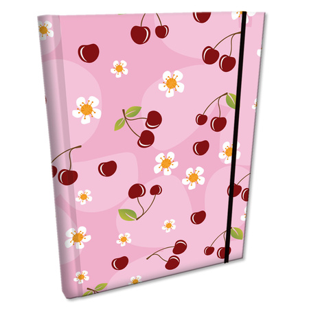 Notes B6 kratka z gumką Soft Touch Wisienki W Różu