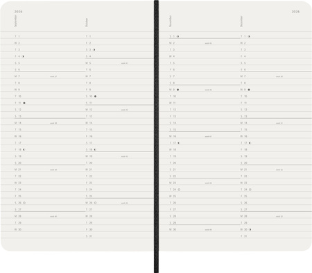 Kalendarz 2026 12M Moleskine L miękka oprawa czarny 13x21cm