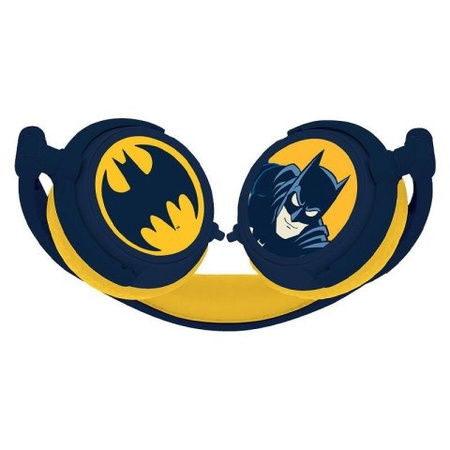 Składane słuchawki przewodowe stereo Batman z głośnością bezpieczną dla dzieci Lexibook HP015BAT