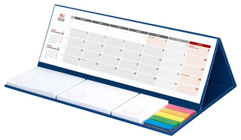 Kalendarz 2026 z notesem MAXI miesięczny klejony granat