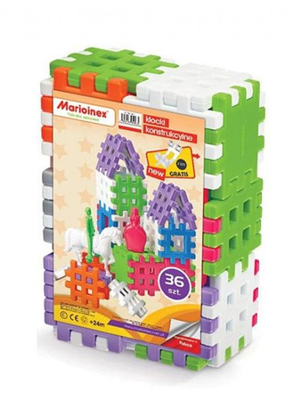 Klocki konstrukcyjne Waffle Kostka 36 elementów