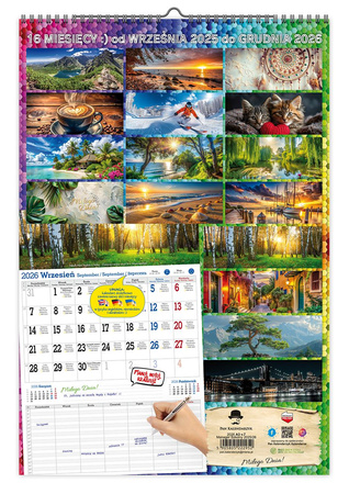 Manager na rok szkolny 2025/2026 z planem tygodniowym 16 miesięczny A3 V7