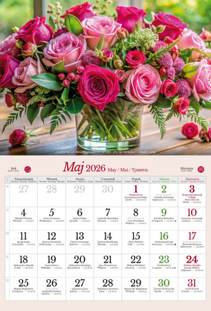 Kalendarz 2026 ścienny albumowy Romantyczne bukiety KSA V3