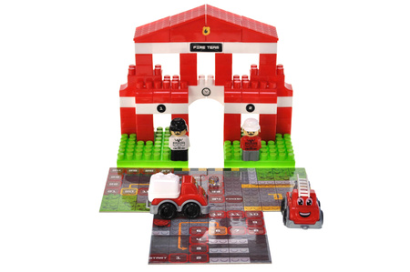 Klocki konstrukcyjne Block&Steps Straż pożarna +Gra planszowa 3w1