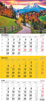 Kalendarz 2026 trójdzielny Krajobraz górski