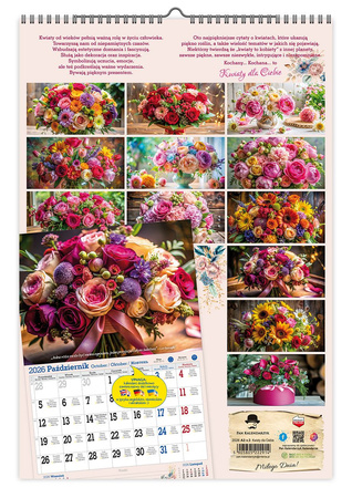 Kalendarz 2026 ścienny Kwiaty dla ciebie A3 V3