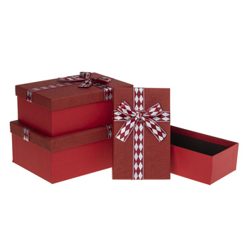 Pudełka ozdobne na prezenty PUG-24259-PR RED 3 sztuki