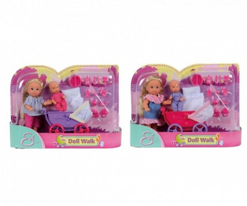 Lalka Evi z wózkiem i laleczką 1szt.mix