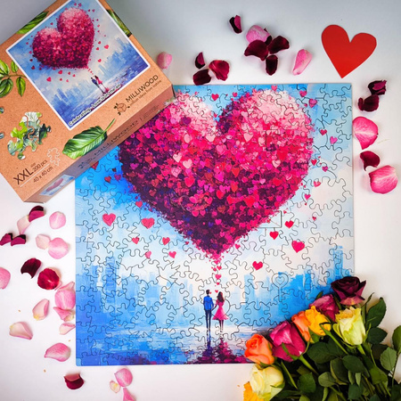Puzzle 200 drewniane Miłość wisi w powietrzu