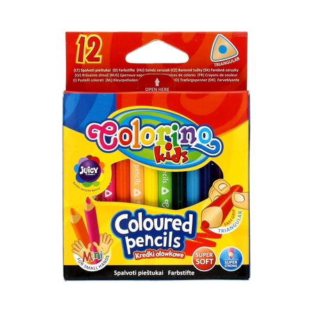 Kredki ołówkowe trójkątne mini Colorino Kids 12 kolorów