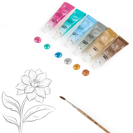 Farby akrylowe metaliczne Kidea 12x12ml