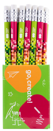 Paczka Ołówek trójkątny Jumbo 2B do nauki pisania Happy Color 12 szt.