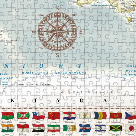 Puzzle 2000 Świat polityczny mapa stylizowana 1:42 000 000