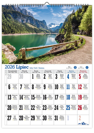 Kalendarz 2026 Górskie krajobrazy ścienny KS A4 V4