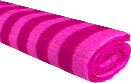 Paczka Bibuła marszczona 50x200 paski różowe na różowym jasnym 10 rolek