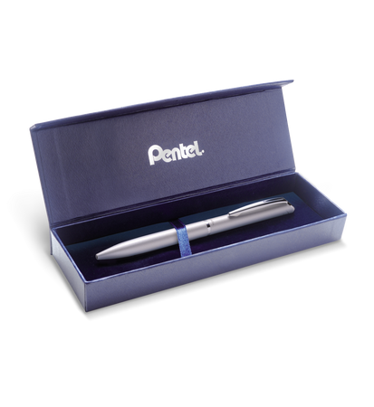 Eleganckie pióro kulkowe EnerGel 0,7 mm BL2007-Z srebrne w etui