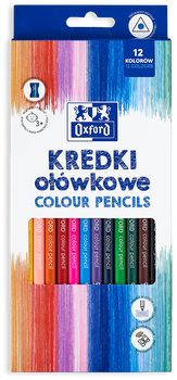 Kredki ołówkowe Oxford Regular z temperówką 12 kolorów